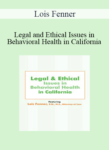 [{"keyword":"Order Legal and Ethical Issues in Behavioral Health in California"